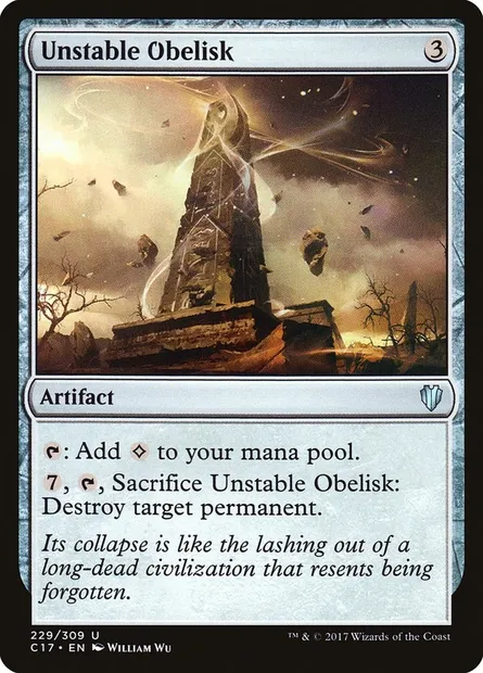 Unstable Obelisk, Magic card C17 229 — Commander 2017 set