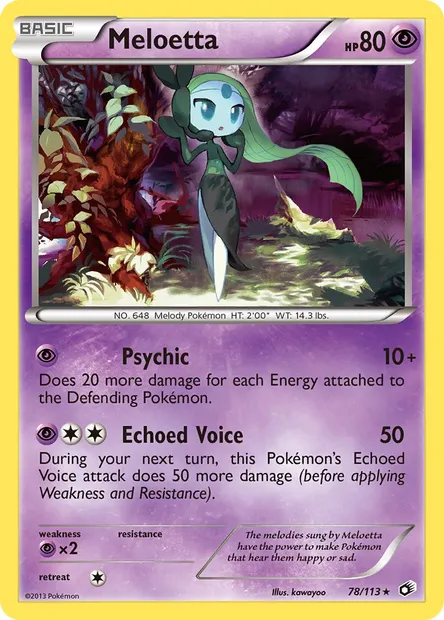 Meloetta, Pokémon card LTR 78 — Legendary Treasures set