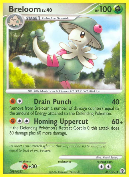 Breloom, Pokémon card SW 45 — Secret Wonders set