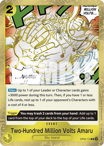 Two-Hundred Million Volts Amaru, One Piece card OP05-115 — AWAKENING OF THE NEW ERA set
