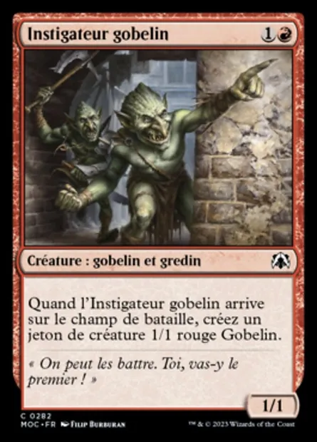 Instigateur gobelin, carte Magic MOC 282 — extension March of the Machine Commander