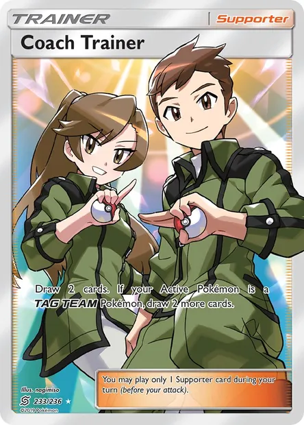 Coach Trainer, Pokémon card UNM 233 — Unified Minds set