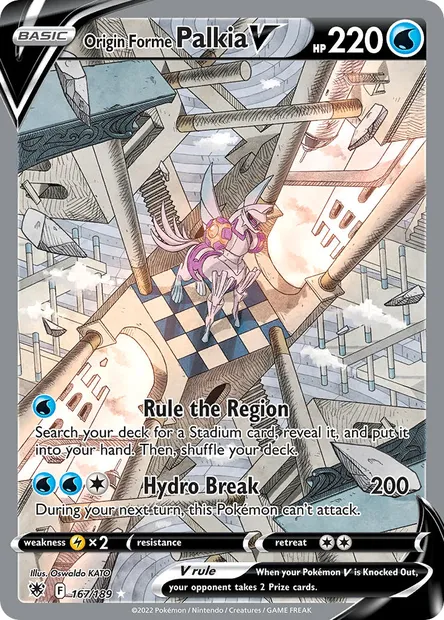 Origin Forme Palkia V, Pokémon card ASR 167 — Astral Radiance set