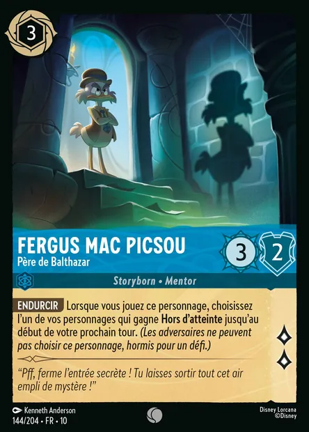 Fergus Mac Picsou - Père de Balthazar, carte Disney Lorcana CH10-144 — extension Lueurs dans les Profondeurs