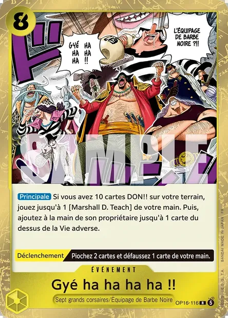 Gyé ha ha ha ha !!, carte One Piece OP16-116 — extension L'HEURE DE LA BATAILLE DÉCISIVE