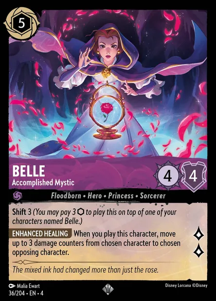 Belle - Accomplished Mystic, Disney Lorcana card CH4-036 — Ursula's Return set