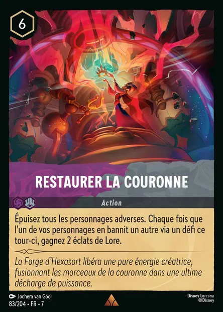Restaurer la Couronne, carte Disney Lorcana CH7-083 — extension L'île d'Archazia