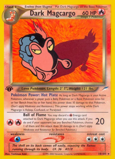 Dark Magcargo, Pokémon card NDE 18 — Neo Destiny set