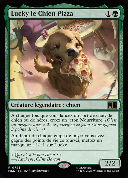 Lucky le Chien Pizza, carte Magic MSC 726 — extension Marvel Super Heroes Commander
