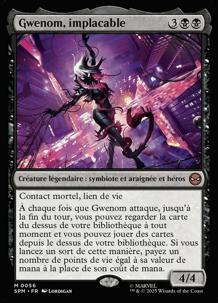 Gwenom, implacable, carte Magic SPM 56 — extension Marvel's Spider-Man