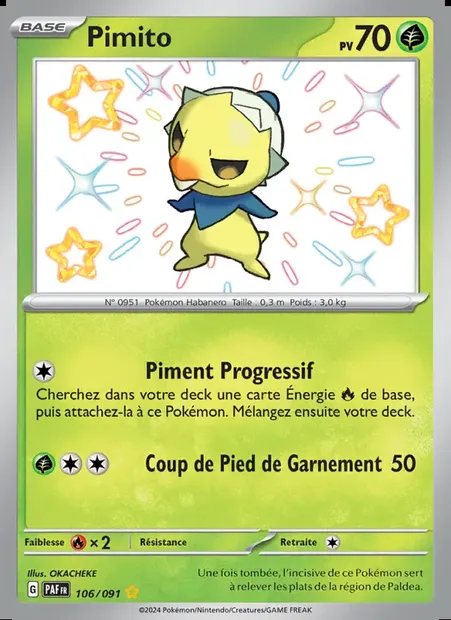 Pimito, carte Pokémon PAF 106 — extension Destinées de Paldea