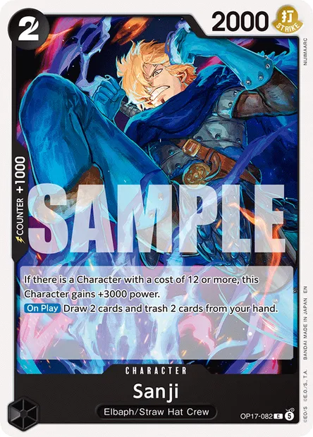 Sanji, One Piece card OP17-082 — THE WORLD’S STRONGEST WARRIORS set