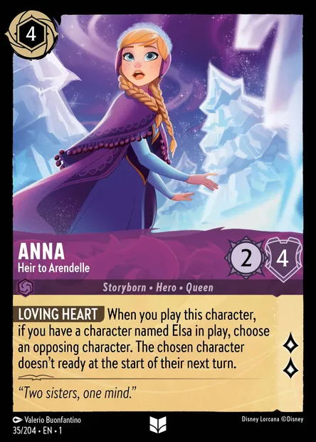 Anna - Heir to Arendelle, Disney Lorcana card CH1-035 — The First Chapter set