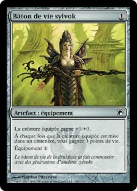 Bâton de vie sylvok, carte Magic SOM 209 — extension Cicatrices de Mirrodin