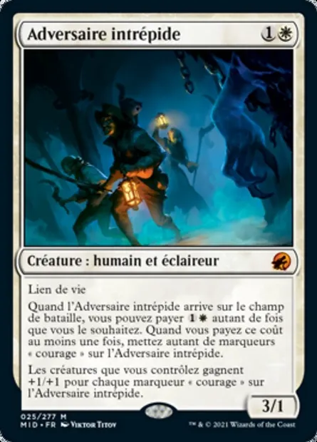 Adversaire intrépide, carte Magic MID 25 — extension Innistrad : chasse de minuit