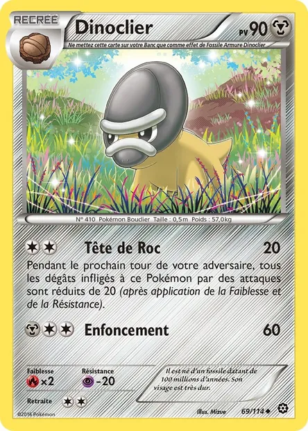 Dinoclier, carte Pokémon STS 69 — extension Offensive Vapeur