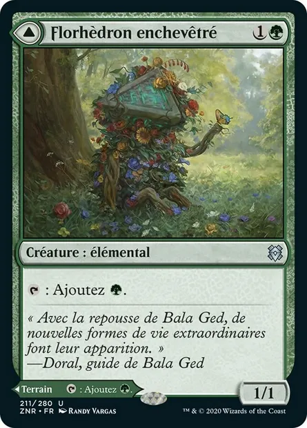 Florhèdron enchevêtré // Val Enchevêtré, carte Magic ZNR 211 — extension Renaissance de Zendikar
