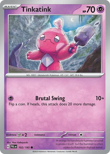 Tinkatink, Pokémon card PAL 102 — Paldea Evolved set