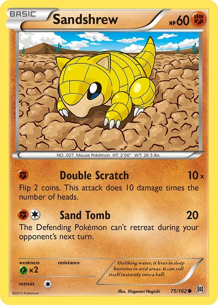 Sandshrew, Pokémon card BKT 75 — BREAKthrough set