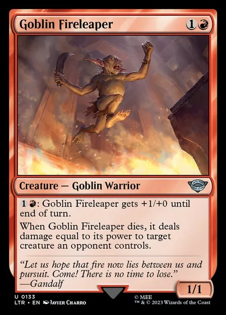 Goblin Fireleaper, Magic card LTR 133 — The Lord of the Rings: Tales of Middle-earth set