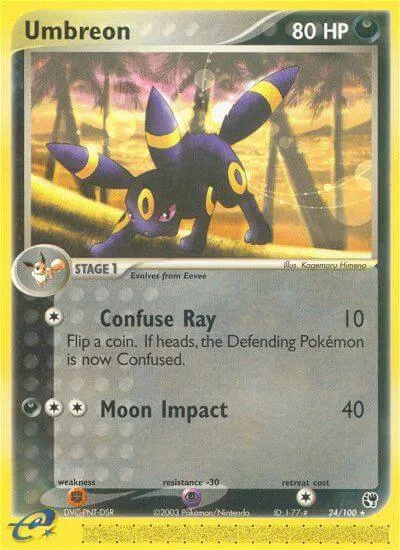 Umbreon, Pokémon card SS 24 — Sandstorm set