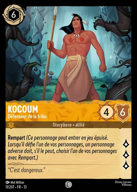 Kocoum - Défenseur de la tribu, carte Disney Lorcana CH13-011 — extension Invasion Epineuse!