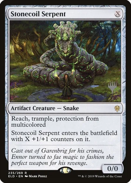 Stonecoil Serpent, Magic card PELD 235p — Throne of Eldraine Promos set