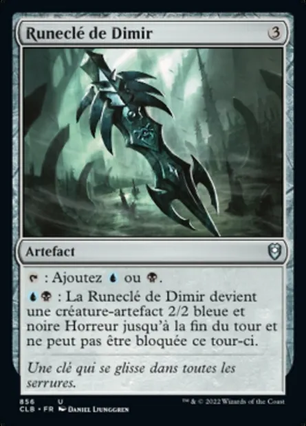 Runeclé de Dimir, carte Magic CLB 856 — extension Commander Légendes : la bataille de la Porte de Baldur