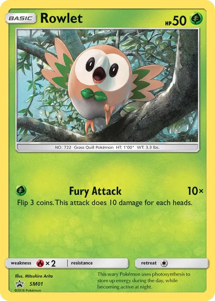 Rowlet, Pokémon card SM 01 — SM Black Star Promos set