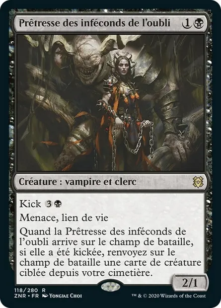 Prêtresse des inféconds de l'oubli, carte Magic ZNR 118 — extension Renaissance de Zendikar