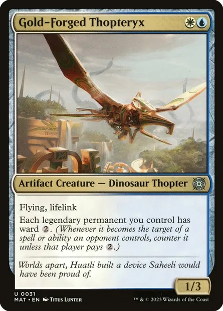 Gold-Forged Thopteryx, Magic card MAT 31 — March of the Machine: The Aftermath set