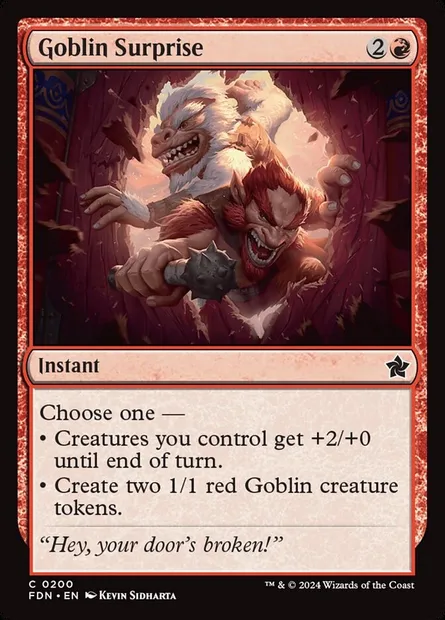 Goblin Surprise, Magic card FDN 200 — Foundations set