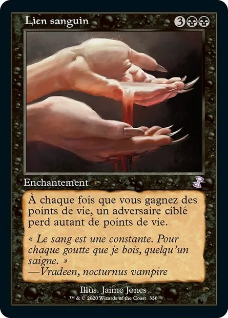 Lien sanguin, carte Magic TSR 330 — extension Spirale Temporelle Remastered