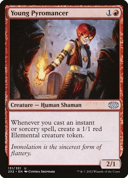Young Pyromancer, Magic card 2X2 131 — Double Masters 2022 set