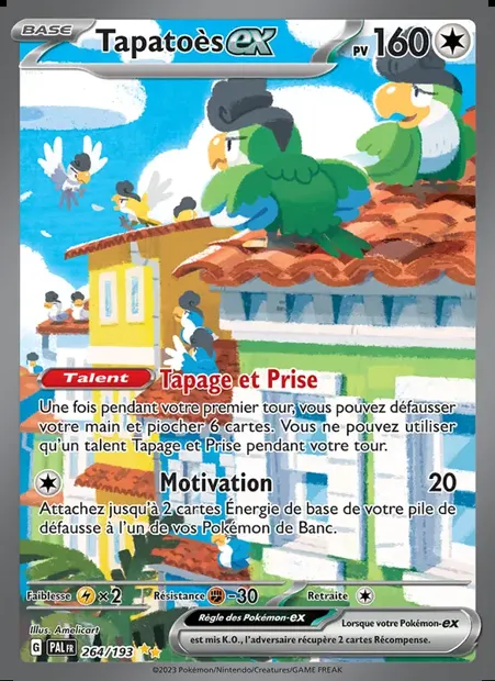 Tapatoès-ex, carte Pokémon PAL 264 — extension Évolutions à Paldea