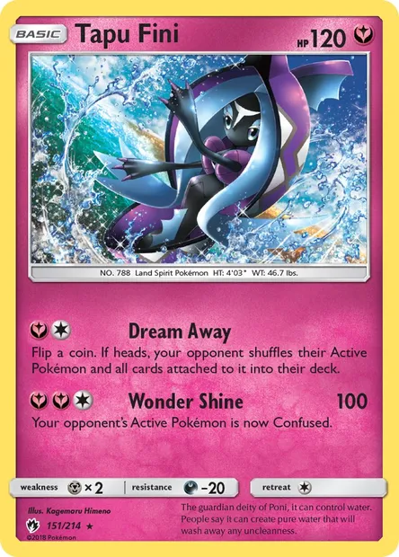 Tapu Fini, Pokémon card LOT 151 — Lost Thunder set