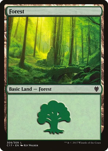 Forest, Magic card C17 309 — Commander 2017 set