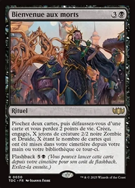 Bienvenue aux morts, carte Magic TDC 30 — extension Tarkir: Dragonstorm Commander