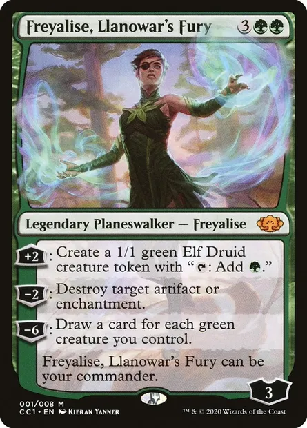 Freyalise, Llanowar's Fury, Magic card CC1 1 — Commander Collection: Green set