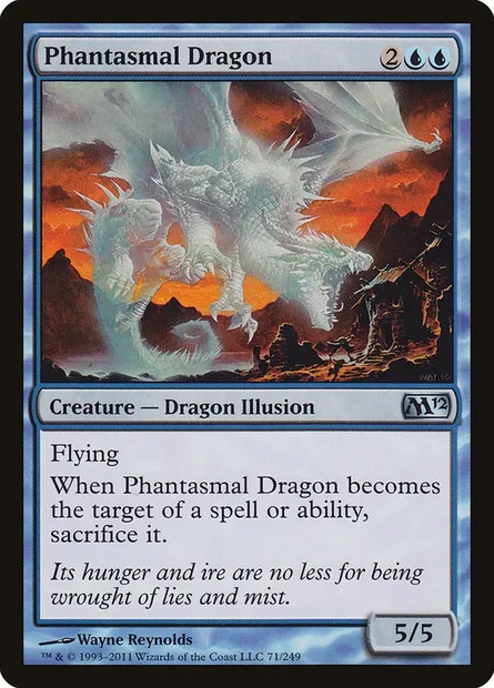 Phantasmal Dragon, Magic card M12 71 — Magic 2012 set