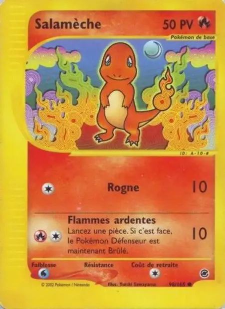Salamèche, carte Pokémon EX 98 — extension Expedition