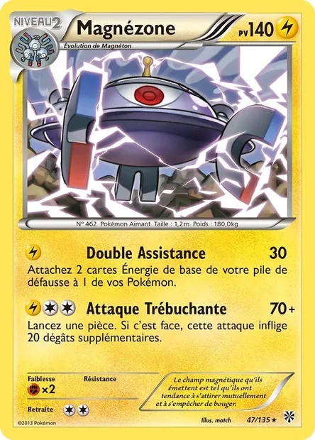 Magnézone, carte Pokémon PLS 47 — extension Tempète Plasma