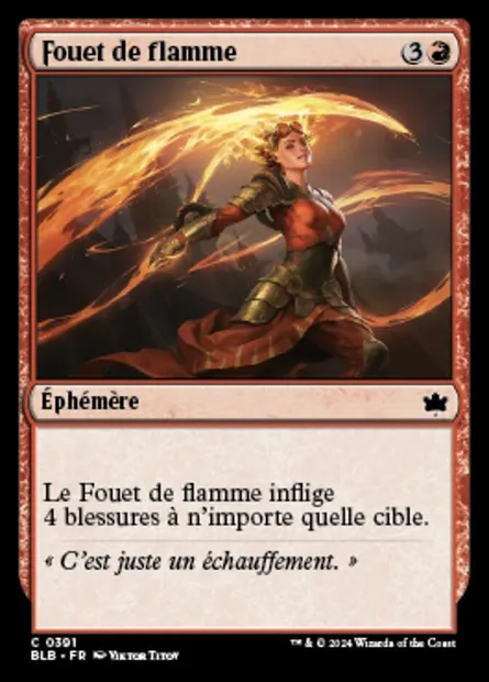 Fouet de flamme, carte Magic BLB 391 — extension Bloomburrow