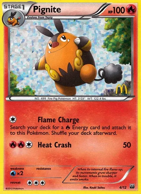 Pignite, Pokémon card MCD12 4 — McDonald's Collection 2012 set