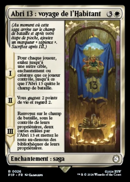 Abri 13 : voyage de l'Habitant, carte Magic PIP 26 — extension Fallout