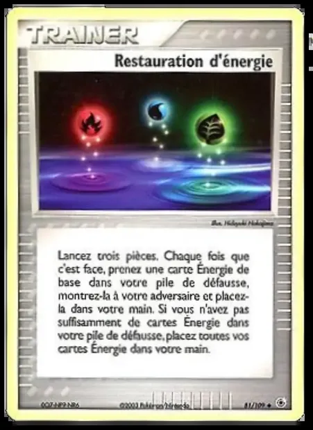 Restauration d'énergie, carte Pokémon RS 81 — extension EX Rubis & Saphir
