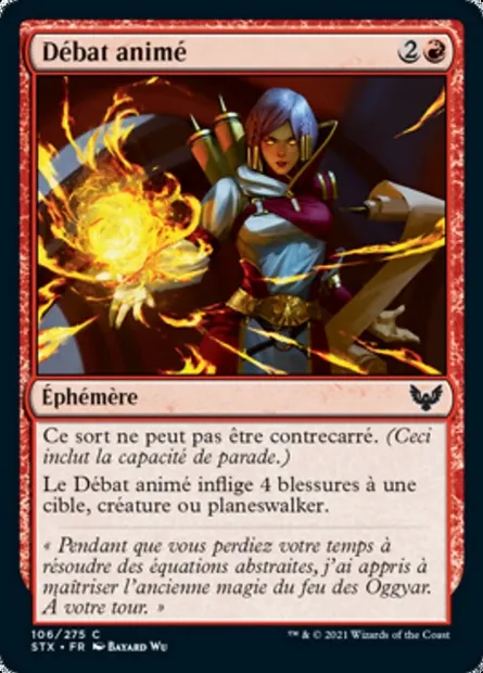 Débat animé, carte Magic STX 106 — extension Strixhaven: l'Académie des Mages