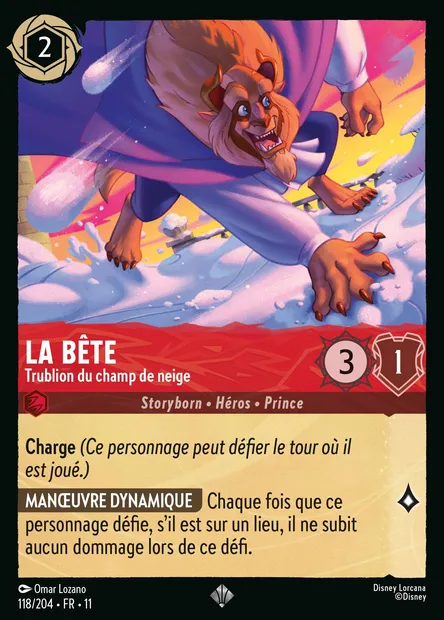 La Bête - Trublion du champ de neige, carte Disney Lorcana CH11-118 — extension Givresort