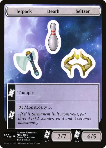 Jetpack Death Seltzer, carte Magic SUNF 20 — extension Unfinity Sticker Sheets