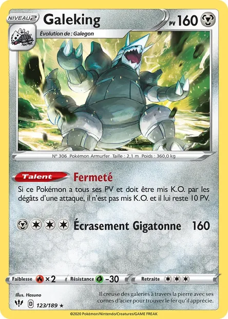 Galeking, carte Pokémon DAA 123 — extension Ténèbres Embrasées